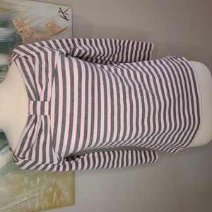 Kate Spade striped bow stretch 3/4 sleeve knit top